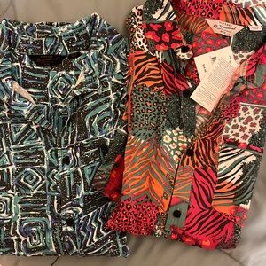 Lot of 2 men’s cotton on short sleeve button down shirts, new with tags, medium